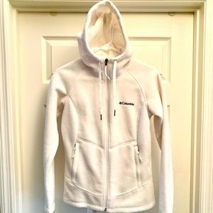 Columbia ladies white fleece jacket, size small